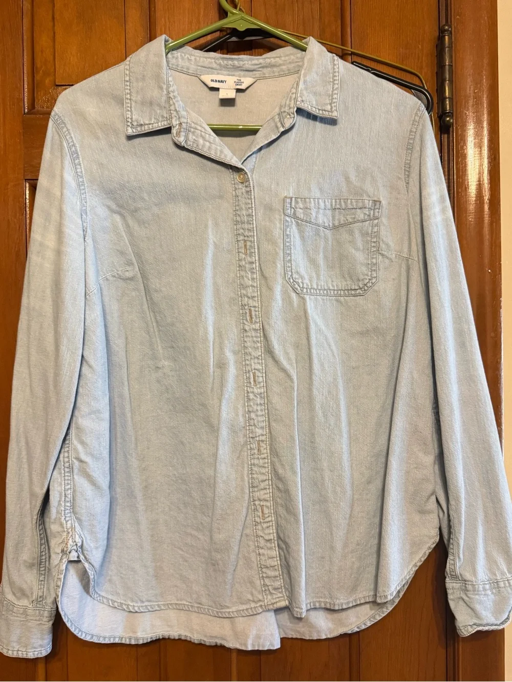 Old Navy Light Blue Denim Button-Down Shirt